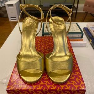 Tory Burch Gold Heels